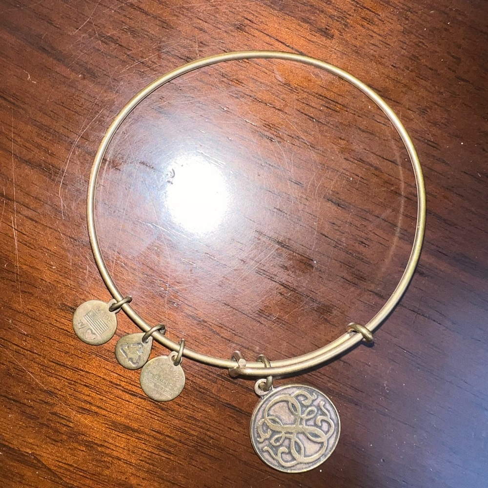 Alex and Ani Path of Life Charm Bangle in Gold-Tone Brass